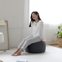 리브맘 달콤 빈백 원형 스툴, 그레이