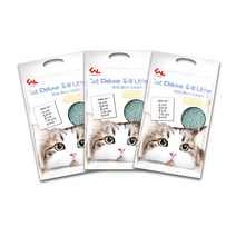 CNL라이프 디럭스 고양이 두부 모래 베이비 파우더 향, 7L, 3개
