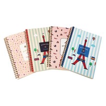 OXFORD 디자인노트 B5 좌철 80매 노트, 랜덤 발송, 4개