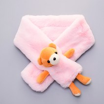 핸날 아동용 골지 곰돌이 머플러