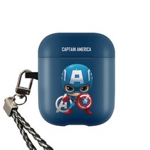 마블 큐트 히어로 고리형 에어팟 케이스, 캡틴 아메리카