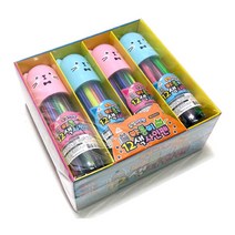 야옹이 12색 물병싸인펜 핑크 4p + 블루 4p, 혼합 색상, 1세트