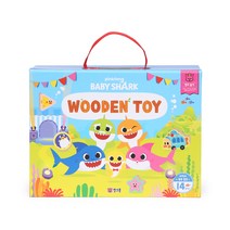 핑크퐁 아기상어 우드 블록 14p + 놀이가방 세트, 혼합 색상