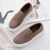 여성용 플레인 통굽 키높이 슬립온