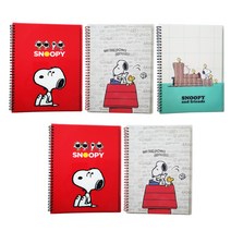 피너츠 스누피 PP 스프링노트, 랜덤 발송, 5개