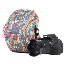 인디썬 DSLR 홀스터 카메라 가방 스몰, 플라워블루