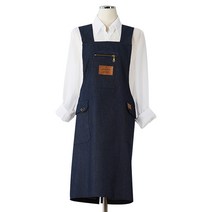 보드래 지퍼데님 앞치마, 중청, 1개