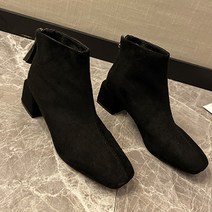 더플로우컴퍼니 아름다움과 편리함이 공존하는 스퀘어굽 지퍼 첼시부츠