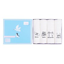 무한타올 웨딩 타월 170g 면사, 화이트, 4개