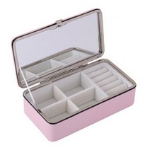 한솔 쇼신 벤터스 액세서리 보석함 거울핑크, 1개, 핑크