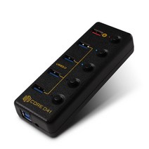 씽크웨이 5포트 USB3.0 충전겸용 허브 CORE D41, 블랙