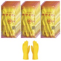 하얀손산업 미니 고무장갑 중, 옐로우, 중(M), 150세트