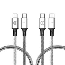 디씨네트워크 페브릭 C to C PD 고속 충전케이블 60W 2p, 2m, GRAY