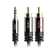 넥시 3.5mm 스테레오 AUX 1ST 2RCA 케이블 1m NX943, NX-1S2R-010, 혼합색상