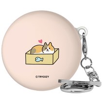 트라이코지 냥이의하루 3D 곡면 LG 톤플러스 프리 이어폰 하드케이스, 박스