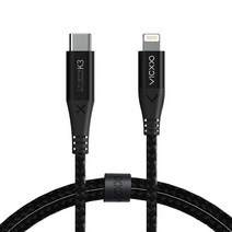 빅쏘 KAIEZ K3 아이폰 MFi USB C to 라이트닝 8핀 PD 고속 충전 케이블, 25cm, 블랙