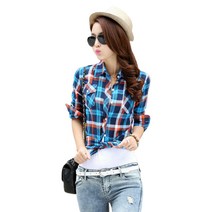 여성용 엣지 체크 남방