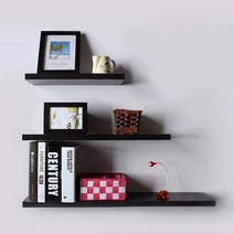 21세기트랜드 150 일자 벽선반 3종 세트, 블랙
