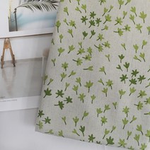 베드앤데코 린넨 플로럴 패턴 패브릭원단, 산들그린