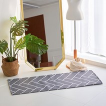 이니띠움 헤링본 패턴 방수 발 주방매트, 차콜