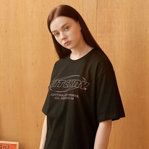 키치니 여성용 OUTLINE 로고 반팔 티셔츠