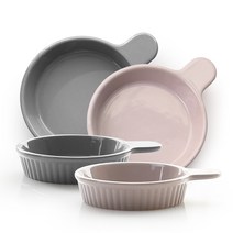 프렐류드 크리미 핸디 원접시, 1세트, 접시 인디핑크 2p + 그레이 2p, 인디핑크 + 그레이
