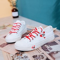 마켓A 투톤 하트 포인트 캔버스화