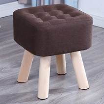 유앤미 원목 네모 스툴 DZ001 M, 브라운