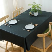 마켓피오 북유럽 방수 식탁보, 블랙, 90 x 90 cm