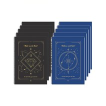 아이비스 슬림 원링 노트 소원카드 11373, 블랙, 블루, 10개