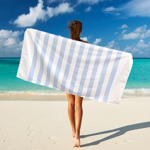 엔비 심플라인 비치타올, 블루, 1개