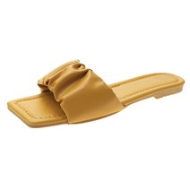 마켓에이 여성용 처비 주름 페미닌 플랫 슬리퍼