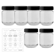 홈앤라이프 블랙 플라스틱캡 원형 양념통 세트 150ml x 6p + 도트 스티커