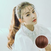 가발나라 여성 벨크로 포니테일 묶음머리 가발 히피펌, 내츄럴브라운, 1개