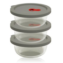 파미레 실리콘 오븐 글라스 밀폐용기 라지 원형 640ml x 3p, 1세트, 단품