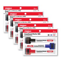 펜맥스 점보 롱 지우개 보드 마카 3p, 검정, 청색, 적색, 5개