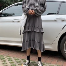 공블리 언발 플리츠 캉캉 스커트 CSK1098