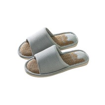 앤티스 디자인 린넨 논슬립 거실화, 라이트그레이