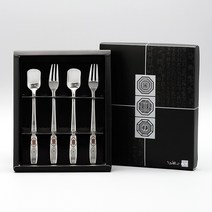 테이블아트 거북이 티스푼 티포크 + 케이스 세트, 1세트, 티스푼 2p + 티포크 2p