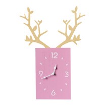 블럭마트 사각 포인트 벽시계, 핑크