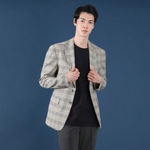 리버클래시 남성용 글렌체크 반우라 슬림핏 스판 자켓 LGS24433