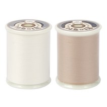 후직스 틱틱 프리미어 인형전용 재봉실 2p, 화이트, 베이지, 1000m, 2개