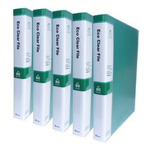 영오 인덱스 클리어화일 A4 80매, 녹색, 5개