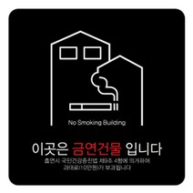 디자인다빈치 금연구역 안내 표지판 블랙 250 x 250 x 5 mm, 금연건물 과태료, 1개