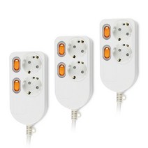 오피스앤팩토리 절전형 개별 안전 멀티탭 2구 S/W, 3m, 3개