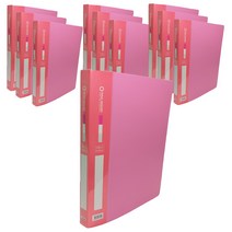 PP O링바인더 3공 2cm, 분홍, 10개