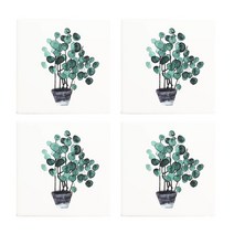 알럽홈 북유럽 감성 세라믹 코스터 4p, 화분B