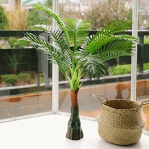 아스파시아 야레카야자 조화나무 대형 + 해초바구니, 혼합색상, 1세트