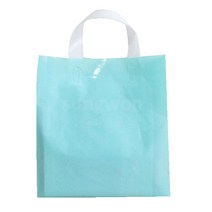 손잡이 비닐쇼핑백 민트 중 100p, 민트색 (중) 비닐쇼핑백 비닐봉투, 100장, 100장