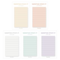 모노라이크 스무디 스티키 점착메모지 Line 5종 x 50p, Line Sand, Line Peach, Line Gray, Line Mint, Line Lilac, 1세트